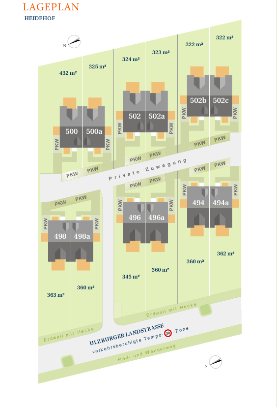 Lageplan - Doppelhaush�lften in Hamburg Quickborn-Heide von Pohl & Prym